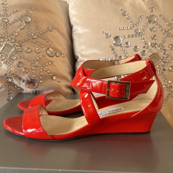 Jimmy Choo Sandals Size 37.5 Red - Picture 4 of 6